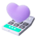 A purple heart emoticon rising from a smartphone with social media icons on its screen.